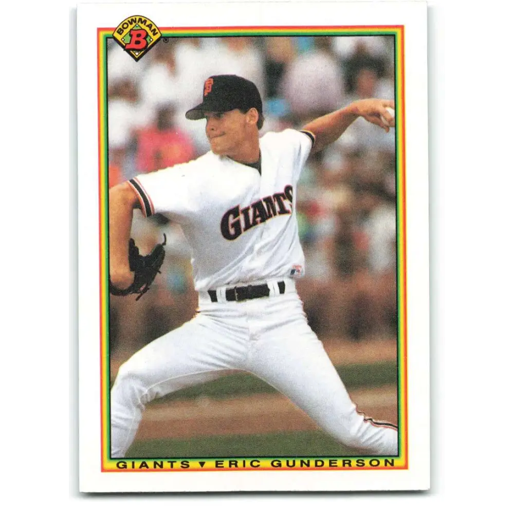 1990 Bowman #225 Eric Gunderson NM-MT RC Rookie San Francisco Giants Baseball Card  Image 1