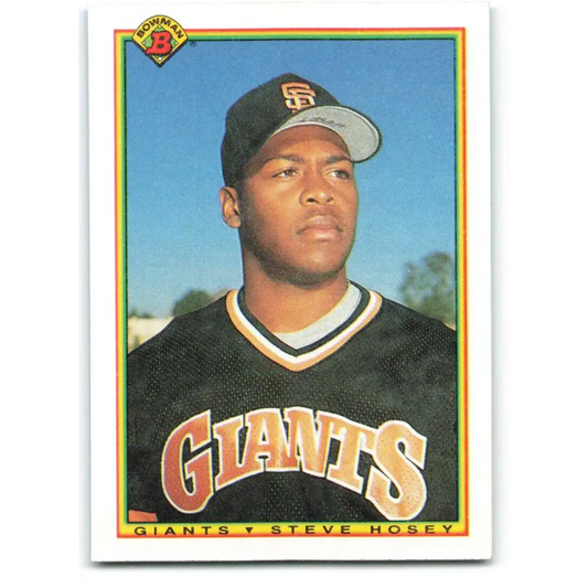 1990 Bowman #242 Steve Hosey NM-MT RC Rookie San Francisco Giants Baseball Card  Image 1