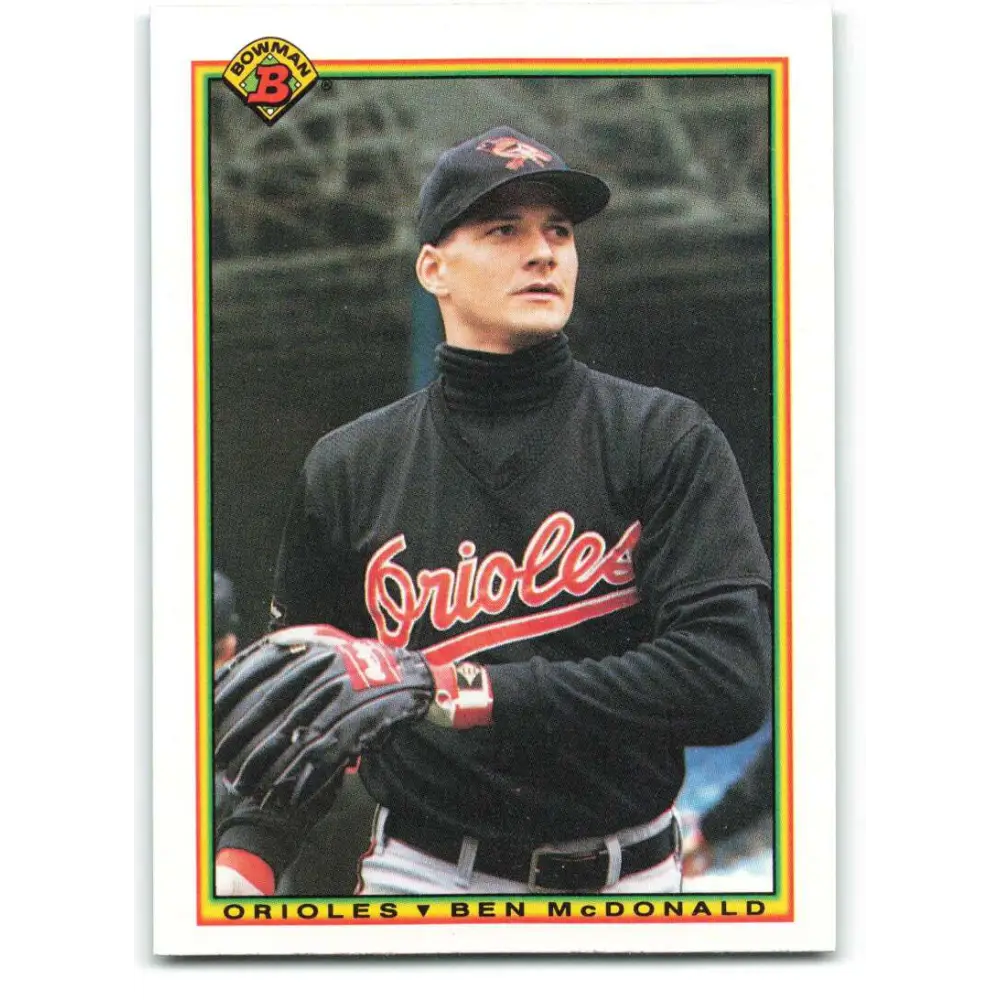 1990 Bowman #243 Ben McDonald NM-MT RC Rookie Baltimore Orioles Baseball Card  Image 1