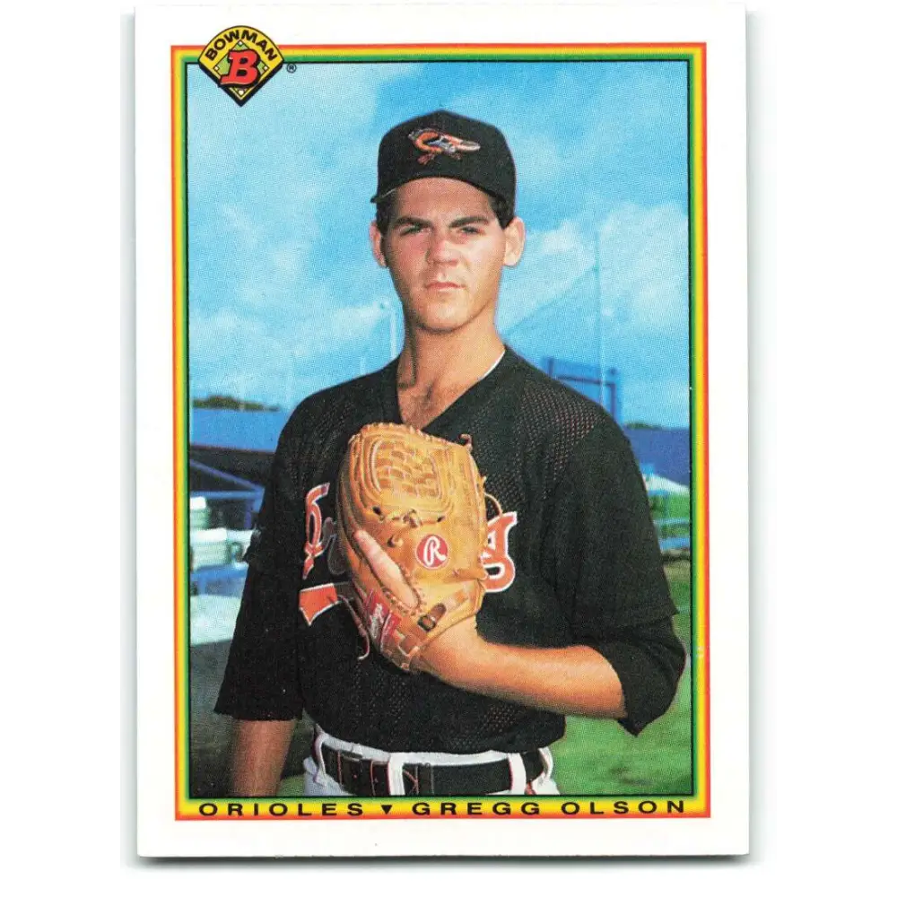 1990 Bowman #249 Gregg Olson NM-MT Baltimore Orioles Baseball Card  Image 1