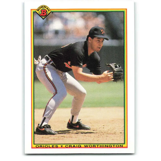 1990 Bowman #253 Craig Worthington NM-MT Baltimore Orioles Baseball Card  Image 1