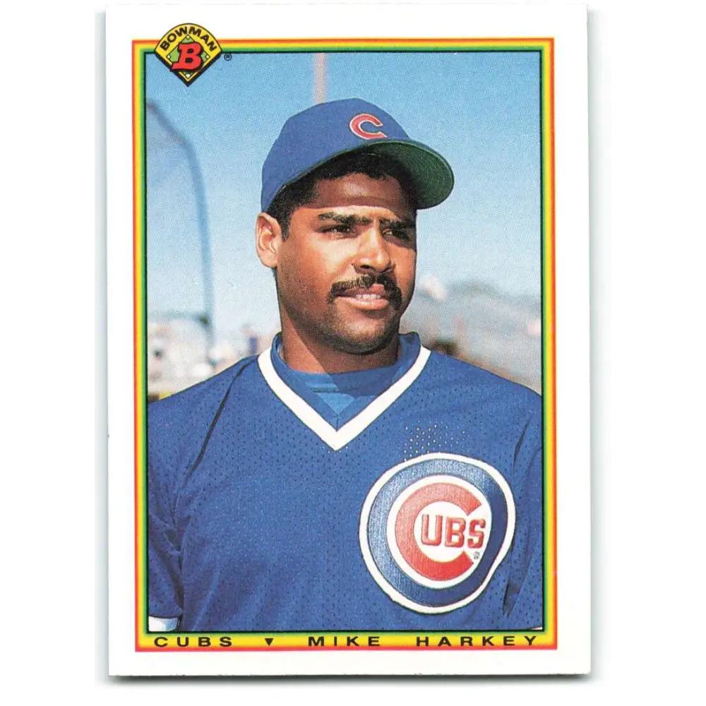 1990 Bowman #28 Mike Harkey NM-MT Chicago Cubs Baseball Card  Image 1