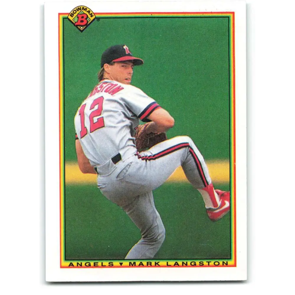 1990 Bowman #284 Mark Langston NM-MT California Angels Baseball Card  Image 1