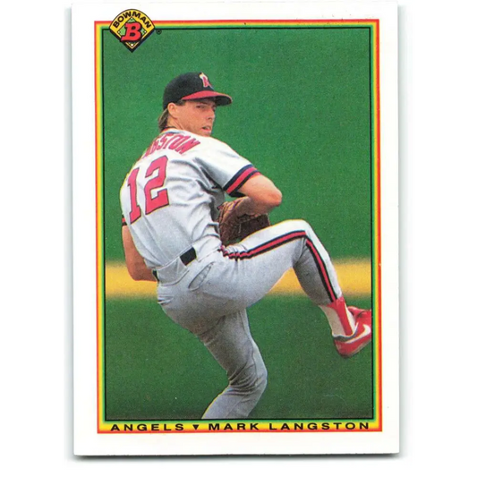 1990 Bowman #284 Mark Langston NM-MT California Angels Baseball Card  Image 1