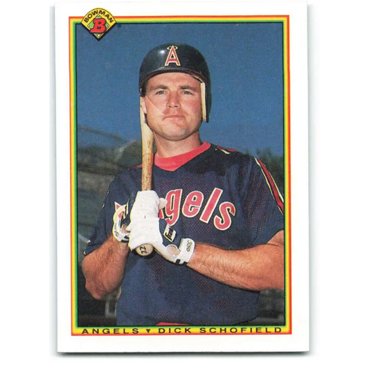 1990 Bowman #291 Dick Schofield NM-MT California Angels Baseball Card  Image 1