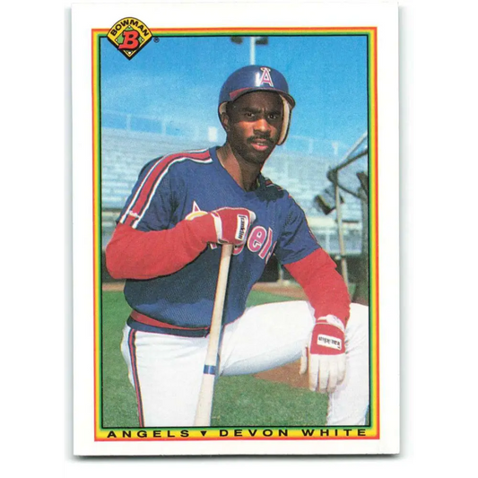 1990 Bowman #292 Devon White NM-MT California Angels Baseball Card  Image 1