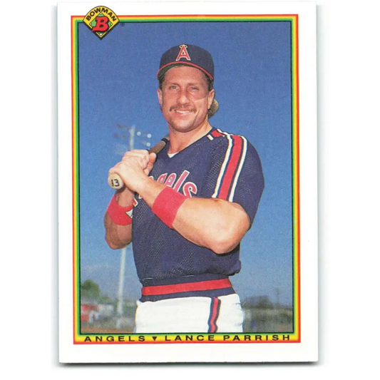 1990 Bowman #295 Lance Parrish NM-MT California Angels Baseball Card  Image 1