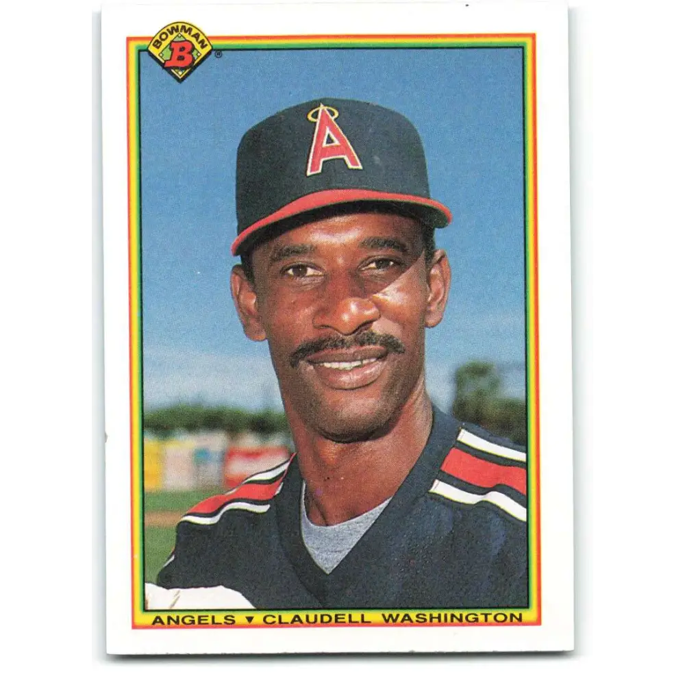 1990 Bowman #297 Claudell Washington NM-MT California Angels Baseball Card  Image 1