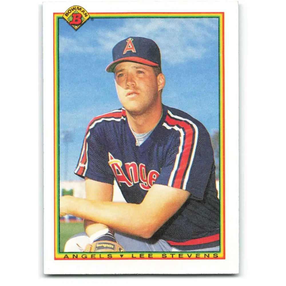 1990 Bowman #300 Lee Stevens NM-MT California Angels Baseball Card  Image 1