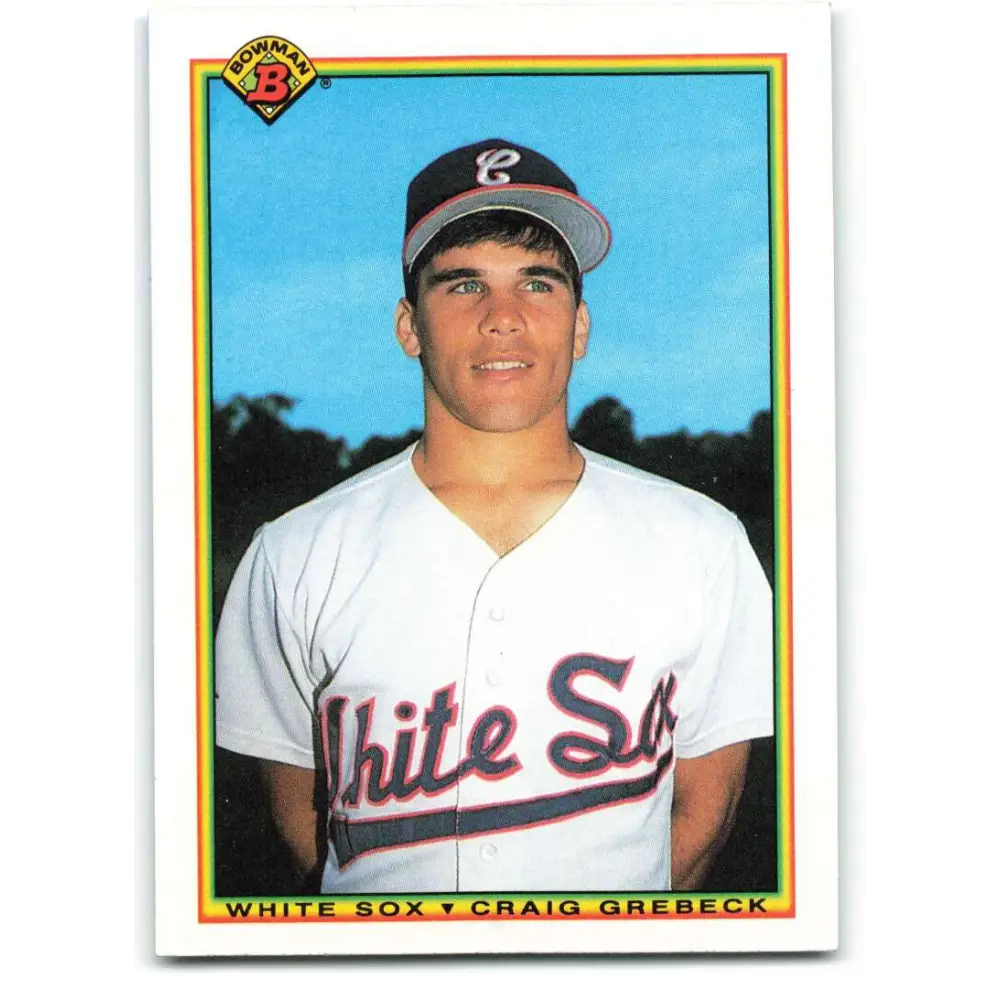 1990 Bowman #318 Craig Grebeck NM-MT RC Rookie Chicago White Sox Baseball Card  Image 1