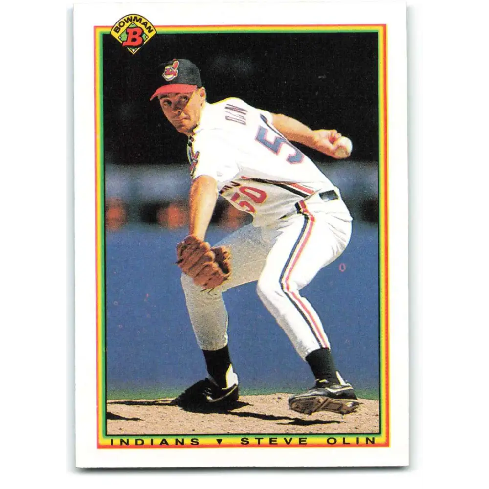 1990 Bowman #326 Steve Olin NM-MT RC Rookie Cleveland Indians Baseball Card  Image 1