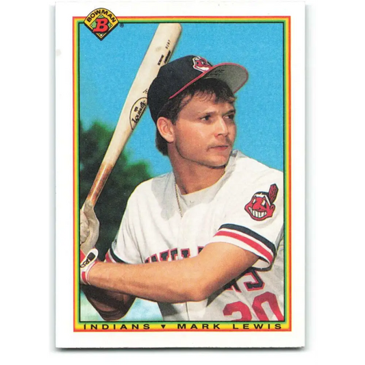 1990 Bowman #338 Mark Lewis NM-MT Cleveland Indians Baseball Card  Image 1