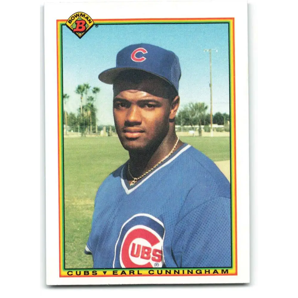 1990 Bowman #34 Earl Cunningham NM-MT RC Rookie Chicago Cubs Baseball Card  Image 1