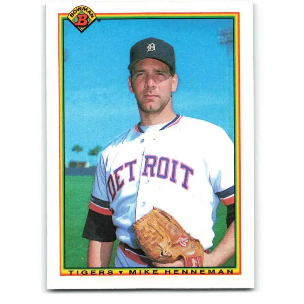 1990 Bowman #345 Mike Henneman NM-MT Detroit Tigers Baseball Card  Image 1