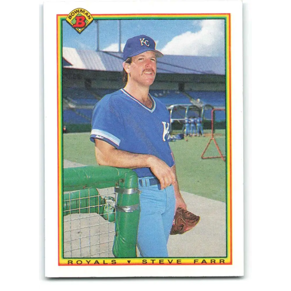 1990 Bowman #366 Steve Farr NM-MT Kansas City Royals Baseball Card  Image 1