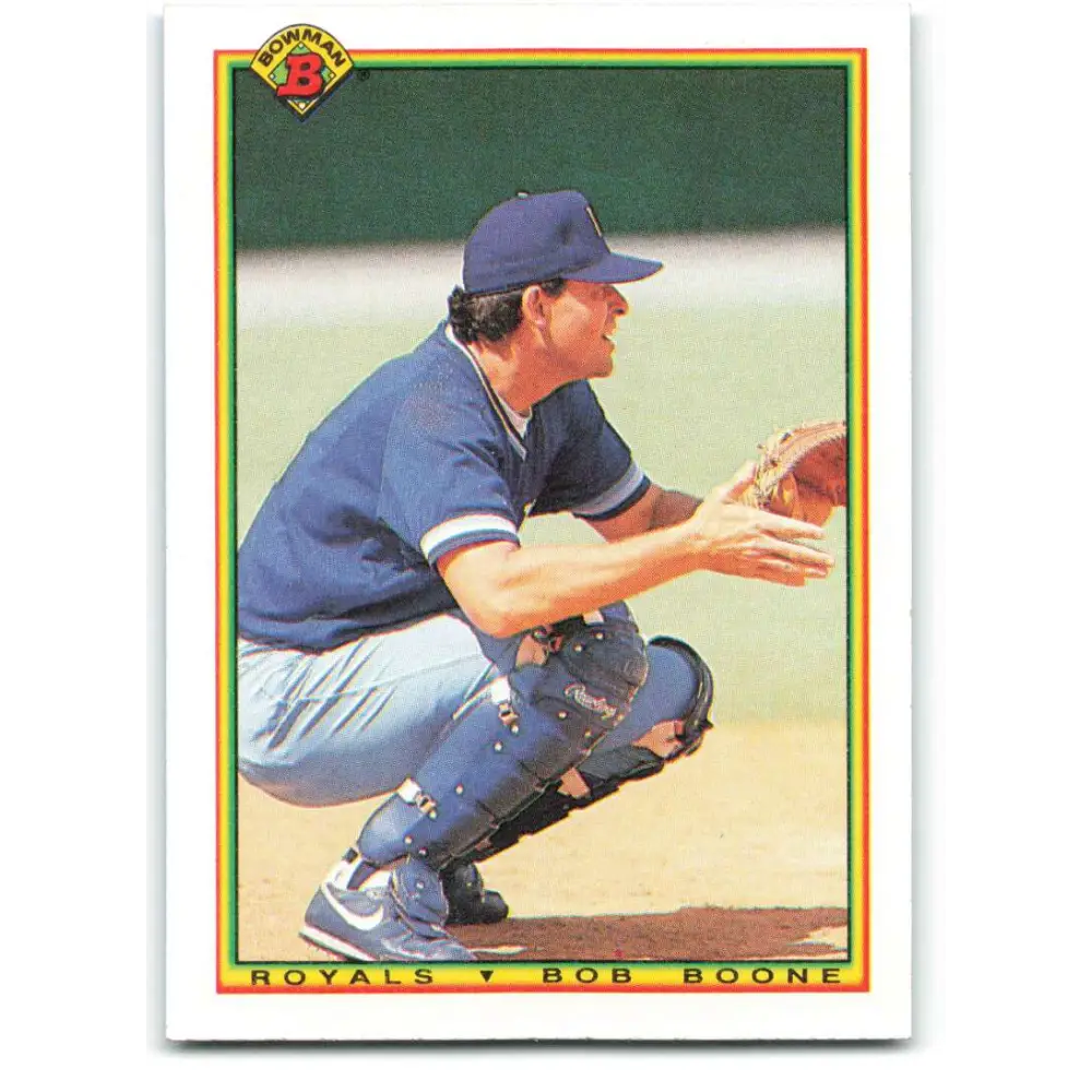 1990 Bowman #373 Bob Boone NM-MT Kansas City Royals Baseball Card  Image 1