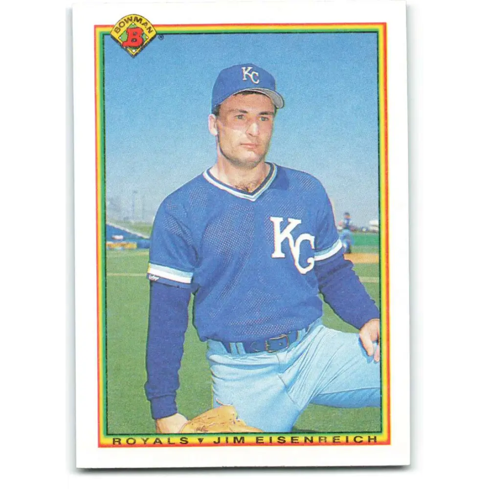 1990 Bowman #374 Jim Eisenreich NM-MT Kansas City Royals Baseball Card  Image 1