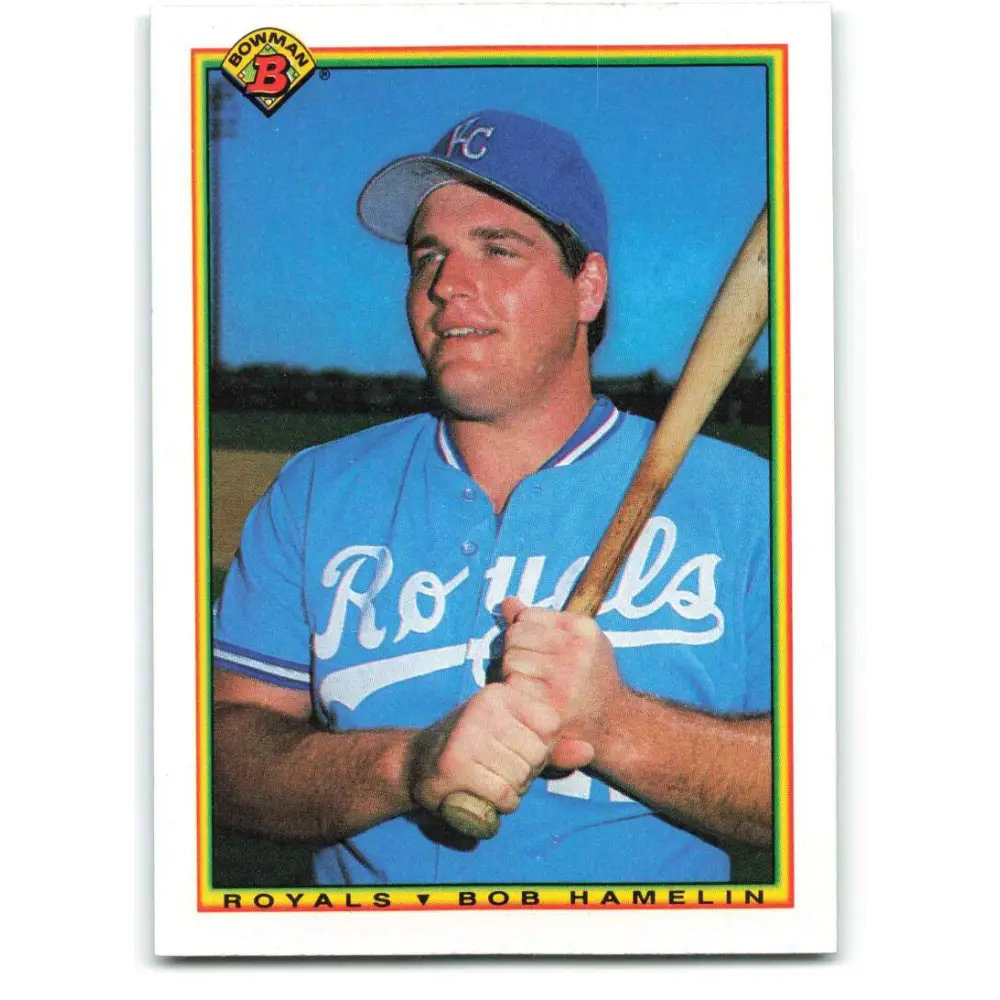 1990 Bowman #379 Bob Hamelin NM-MT RC Rookie Kansas City Royals Baseball Card  Image 1