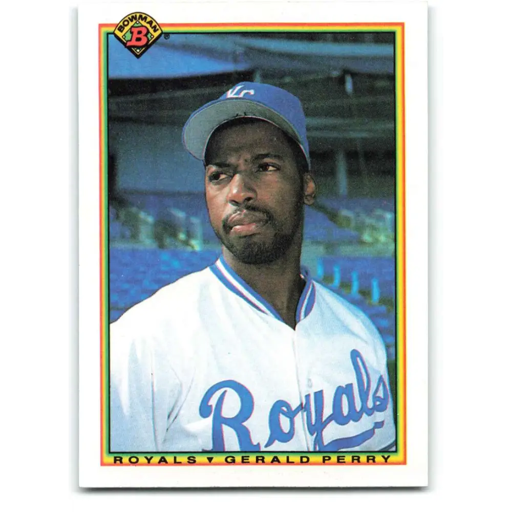 1990 Bowman #383 Gerald Perry NM-MT Kansas City Royals Baseball Card  Image 1