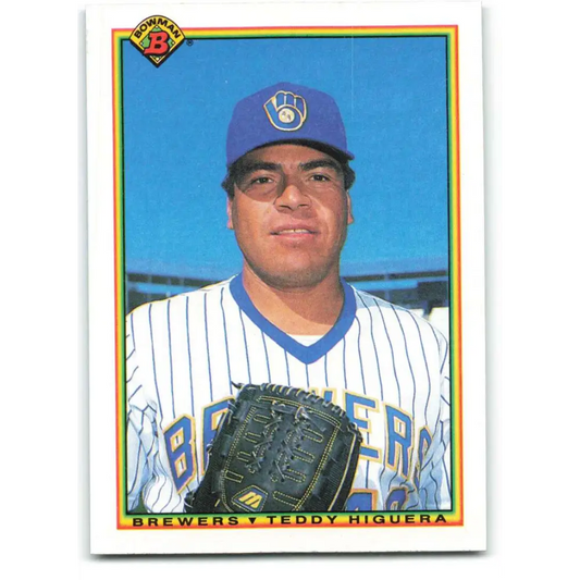 1990 Bowman #384 Teddy Higuera NM-MT Milwaukee Brewers Baseball Card  Image 1