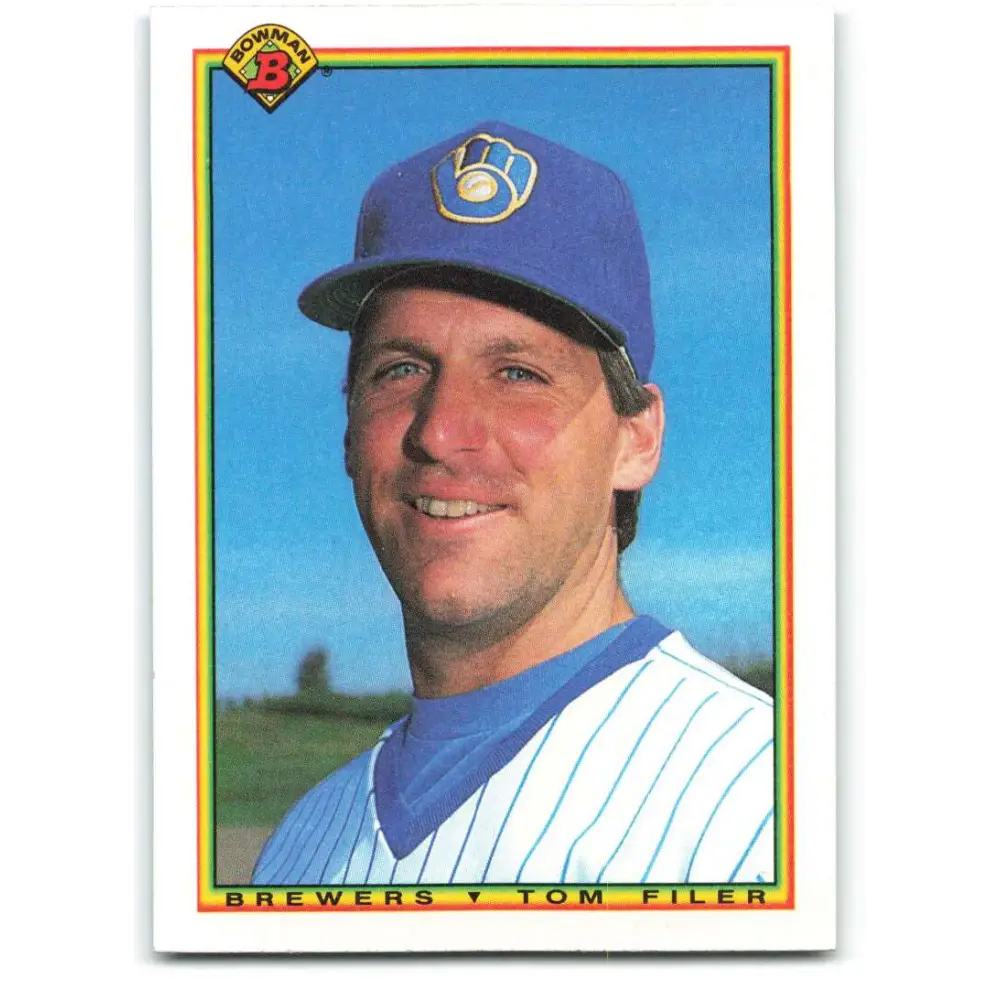 1990 Bowman #385 Tom Filer NM-MT Milwaukee Brewers Baseball Card  Image 1