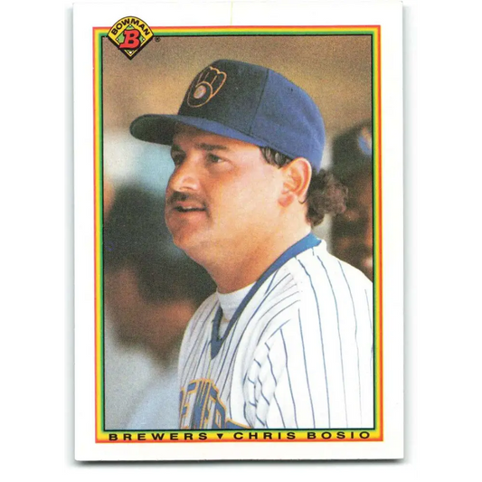 1990 Bowman #389 Chris Bosio NM-MT Milwaukee Brewers Baseball Card  Image 1