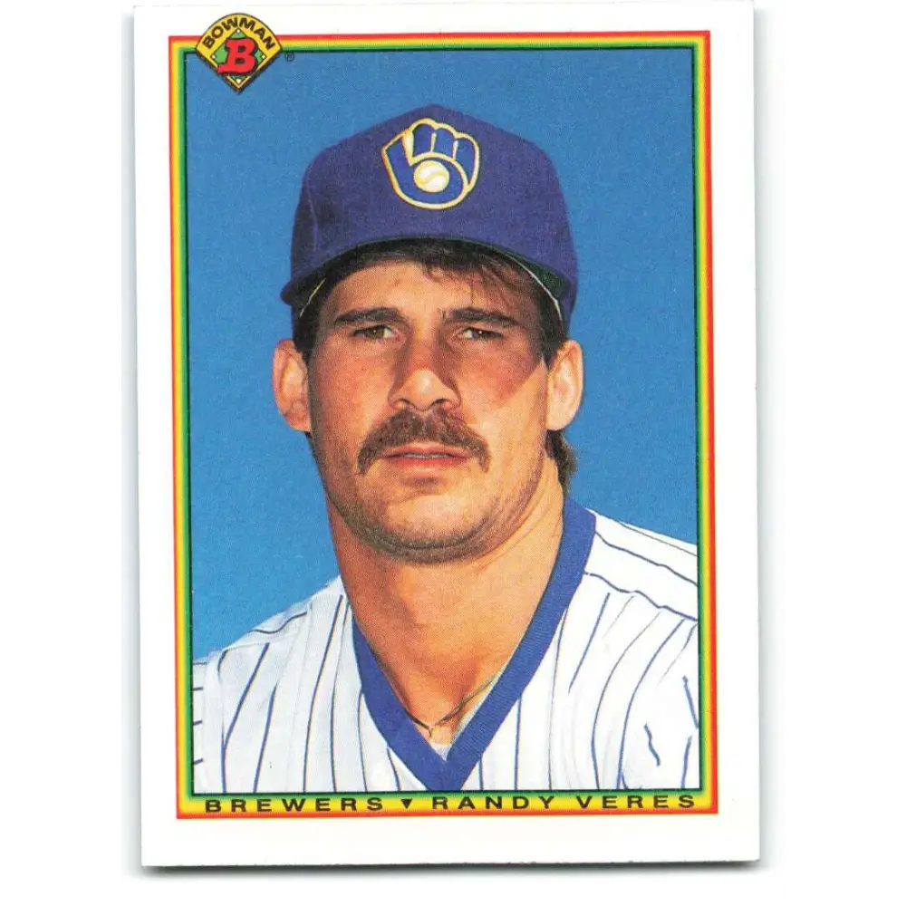 1990 Bowman #390 Randy Veres NM-MT Milwaukee Brewers Baseball Card  Image 1