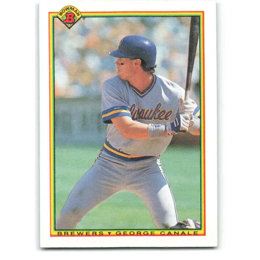 1990 Bowman #392 George Canale NM-MT RC Rookie Milwaukee Brewers Baseball Card  Image 1