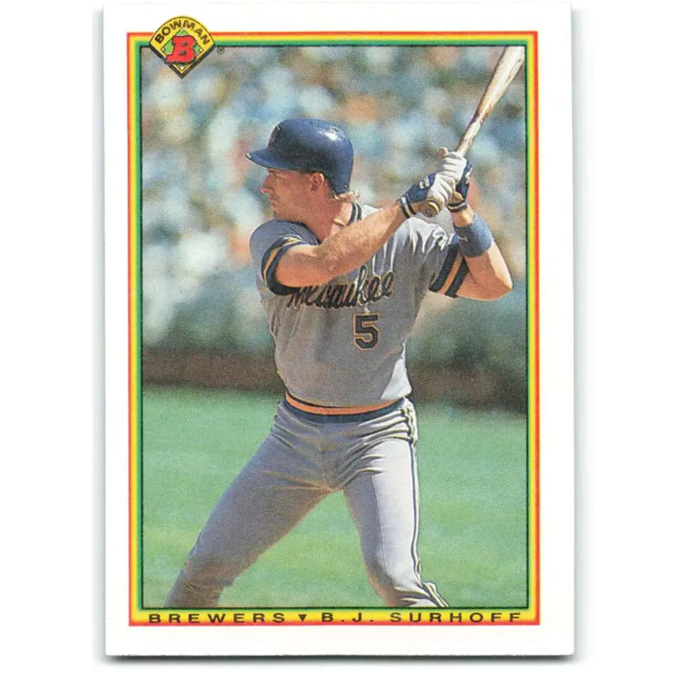 1990 Bowman #393 B.J. Surhoff NM-MT Milwaukee Brewers Baseball Card  Image 1