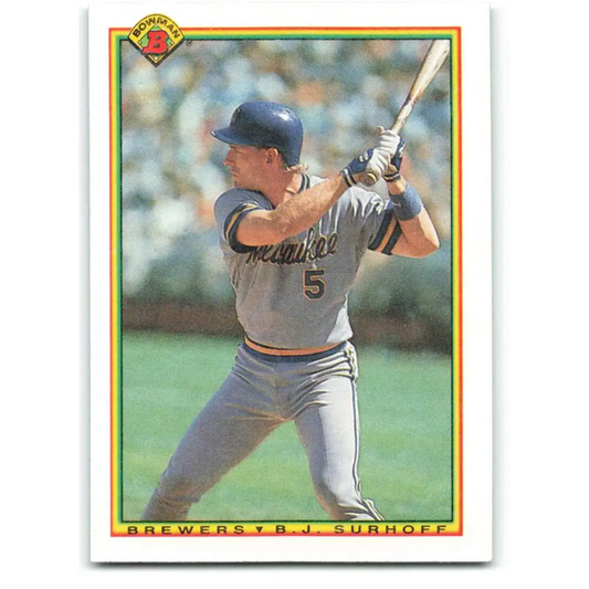 1990 Bowman #393 B.J. Surhoff NM-MT Milwaukee Brewers Baseball Card  Image 1