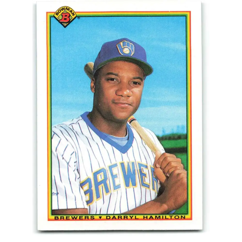 1990 Bowman #397 Darryl Hamilton NM-MT Milwaukee Brewers Baseball Card  Image 1