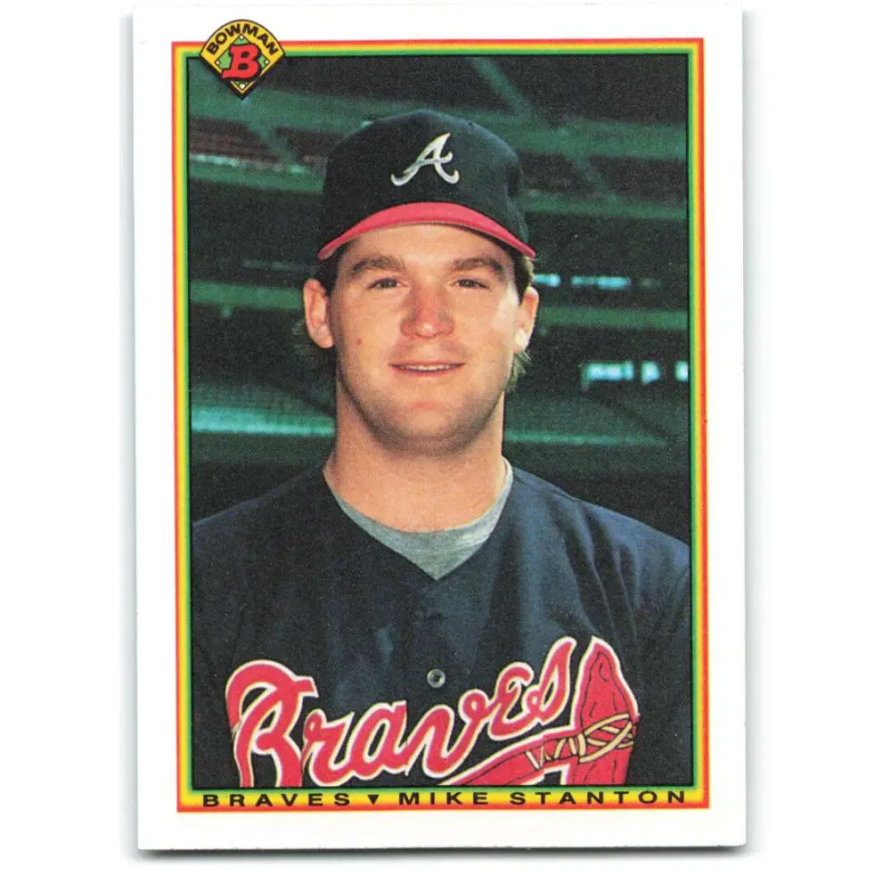 1990 Bowman #4 Mike Stanton NM-MT RC Rookie Atlanta Braves Baseball Card  Image 1