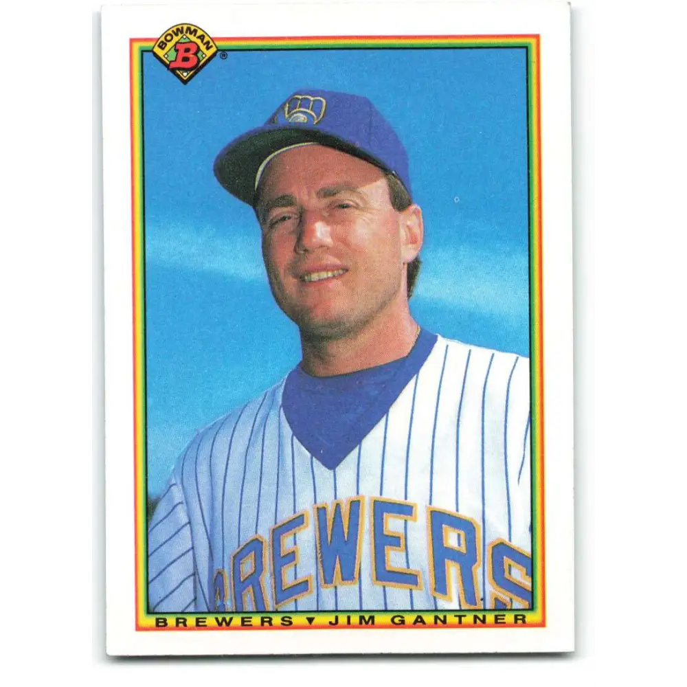 1990 Bowman #400 Jim Gantner NM-MT Milwaukee Brewers Baseball Card  Image 1