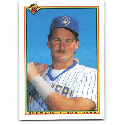 1990 Bowman #401 Rob Deer NM-MT Milwaukee Brewers Baseball Card  Image 1
