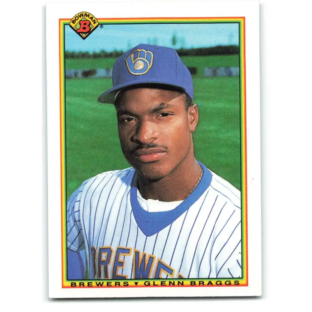 1990 Bowman #403 Glenn Braggs NM-MT Milwaukee Brewers Baseball Card  Image 1