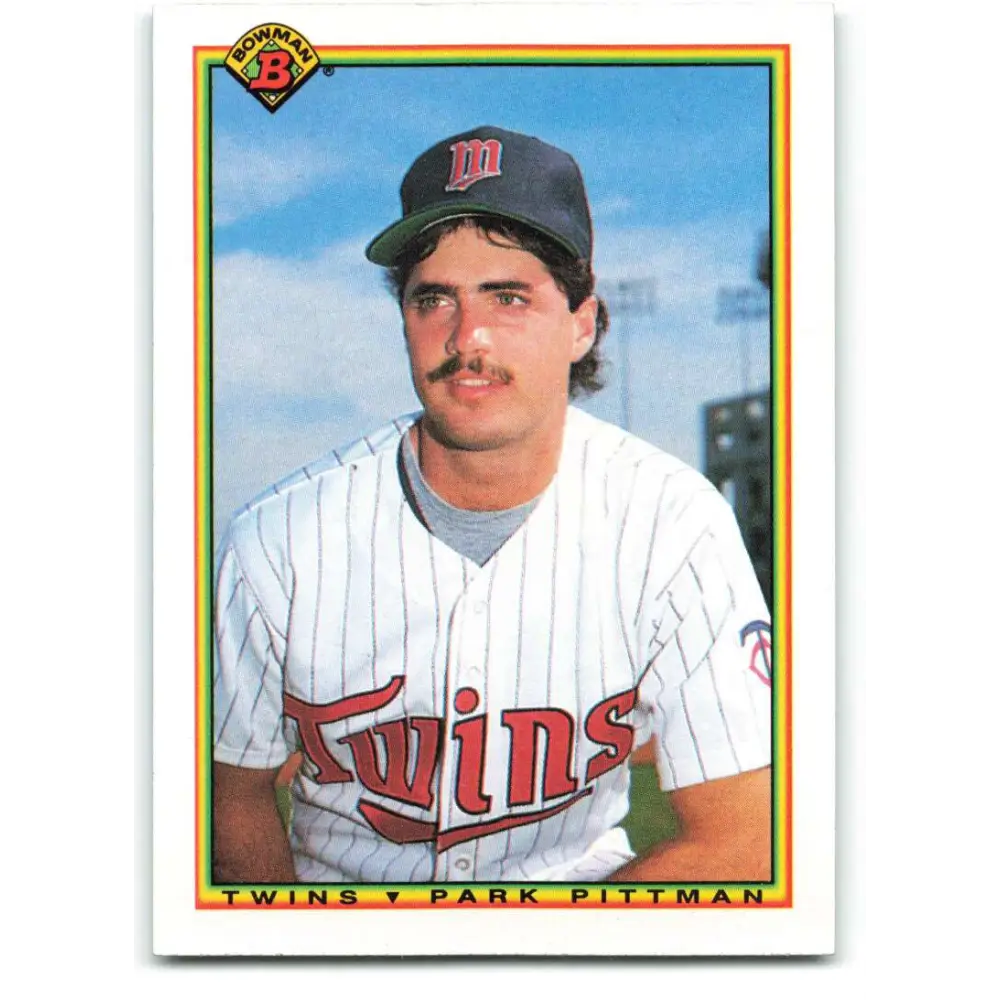 1990 Bowman #408 Park Pittman NM-MT RC Rookie Minnesota Twins Baseball Card  Image 1