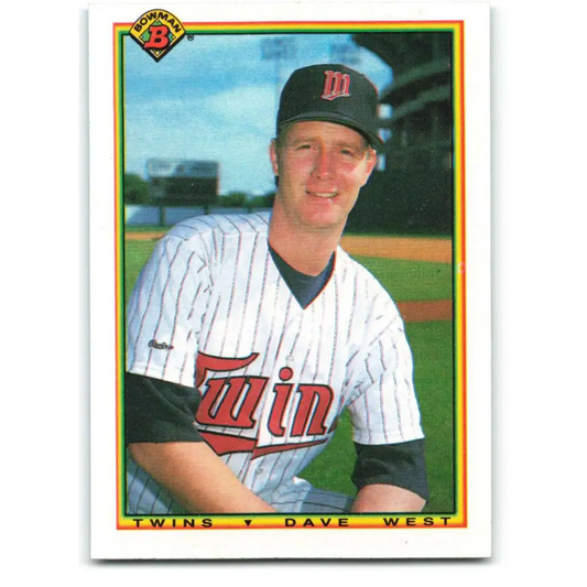 1990 Bowman #413 David West NM-MT Minnesota Twins Baseball Card  Image 1