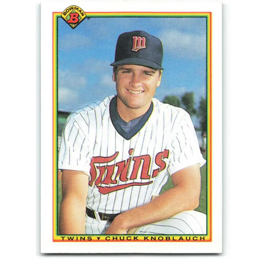 1990 Bowman #415 Chuck Knoblauch NM-MT RC Rookie Minnesota Twins Baseball Card  Image 1