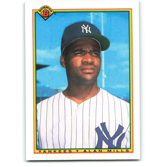 1990 Bowman #428 Alan Mills NM-MT RC Rookie New York Yankees Baseball Card  Image 1