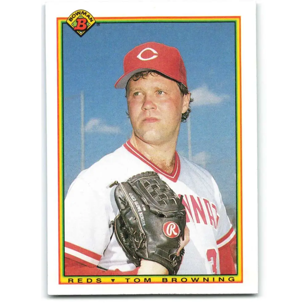 1990 Bowman #43 Tom Browning NM-MT Cincinnati Reds Baseball Card  Image 1