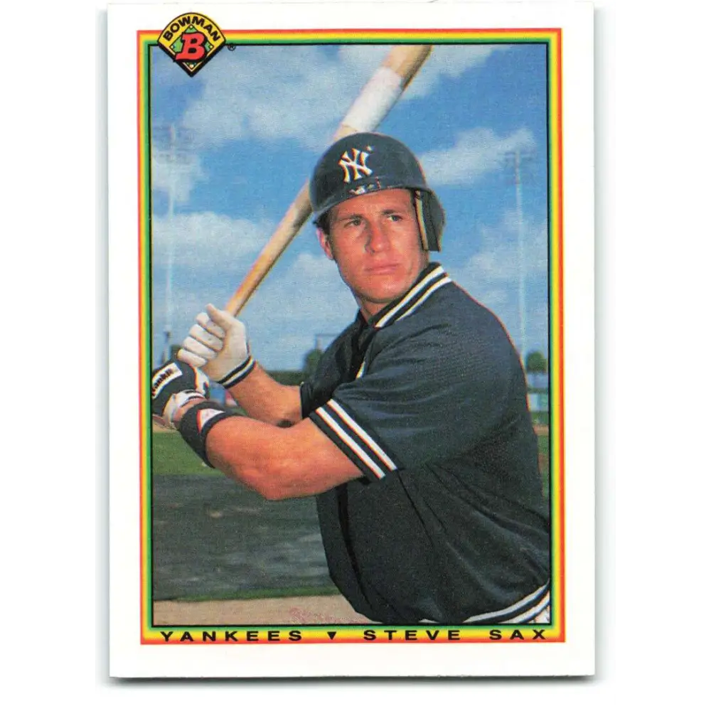 1990 Bowman #442 Steve Sax NM-MT New York Yankees Baseball Card  Image 1