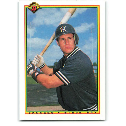 1990 Bowman #442 Steve Sax NM-MT New York Yankees Baseball Card  Image 1