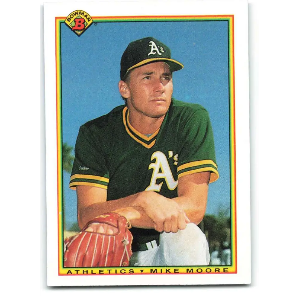 1990 Bowman #445 Mike Moore NM-MT Oakland Athletics Baseball Card  Image 1