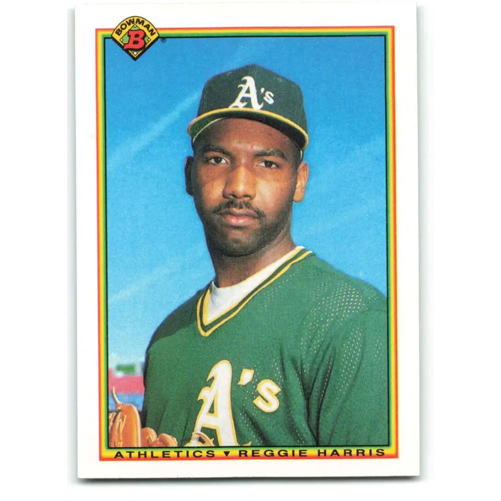1990 Bowman #446 Reggie Harris NM-MT RC Rookie Oakland Athletics Baseball Card  Image 1