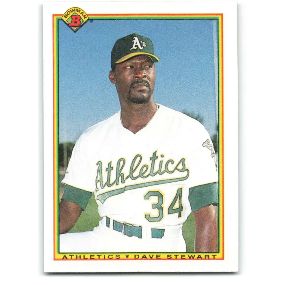 1990 Bowman #449 Dave Stewart NM-MT Oakland Athletics Baseball Card  Image 1