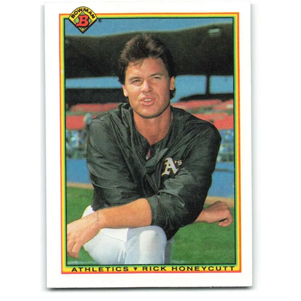 1990 Bowman #450 Rick Honeycutt NM-MT Oakland Athletics Baseball Card  Image 1