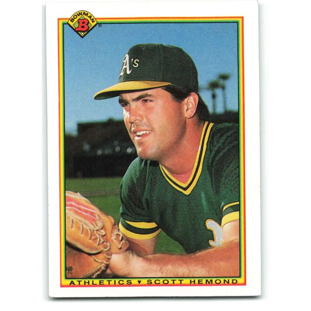 1990 Bowman #453 Scott Hemond NM-MT RC Rookie Oakland Athletics Baseball Card  Image 1