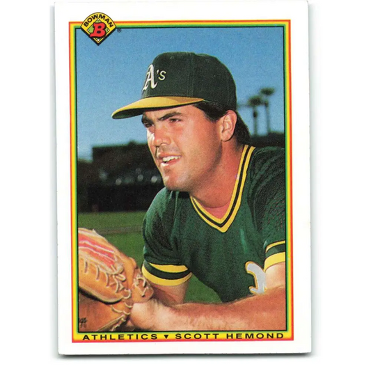 1990 Bowman #453 Scott Hemond NM-MT RC Rookie Oakland Athletics Baseball Card  Image 1