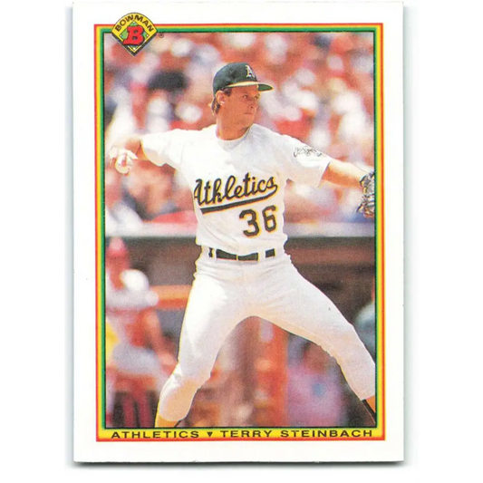1990 Bowman #456 Terry Steinbach NM-MT Oakland Athletics Baseball Card  Image 1