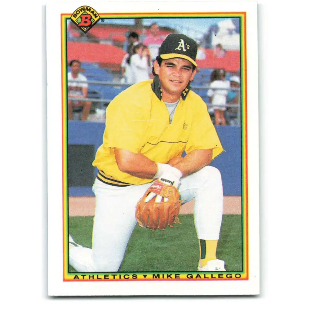 1990 Bowman #459 Mike Gallego NM-MT Oakland Athletics Baseball Card  Image 1